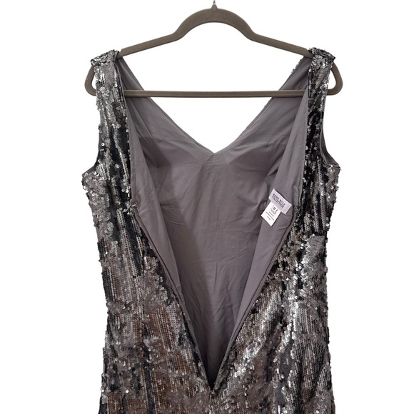 Rene Ruiz Collective V-neck Sequin Gown in "Silver" Size 10 - Picture 13 of 15
